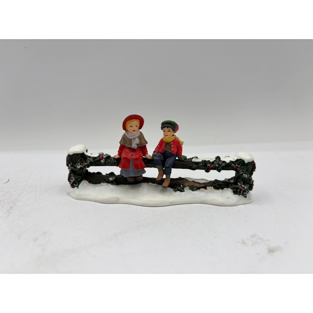 Dept 56 1998 Village Accessories Holly Split Rail Fence with Children 52723